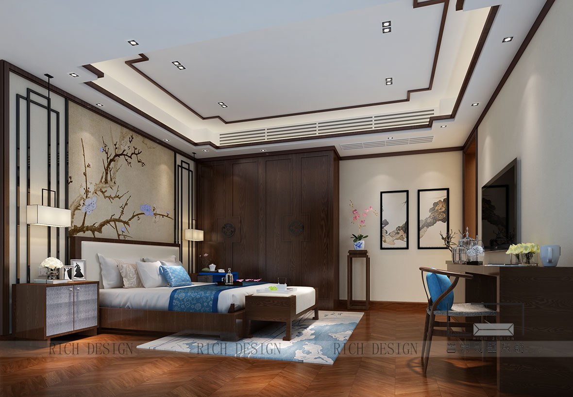 山語清暉別墅中式主臥裝修設(shè)計(jì) 山語清暉別墅中式主臥裝修設(shè)計(jì)欣賞圖