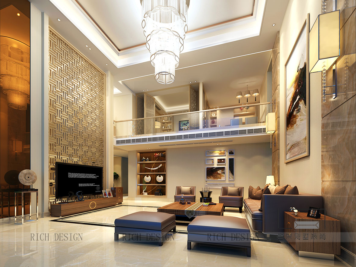 蘭江山第別墅歐式客廳裝修設計效果圖