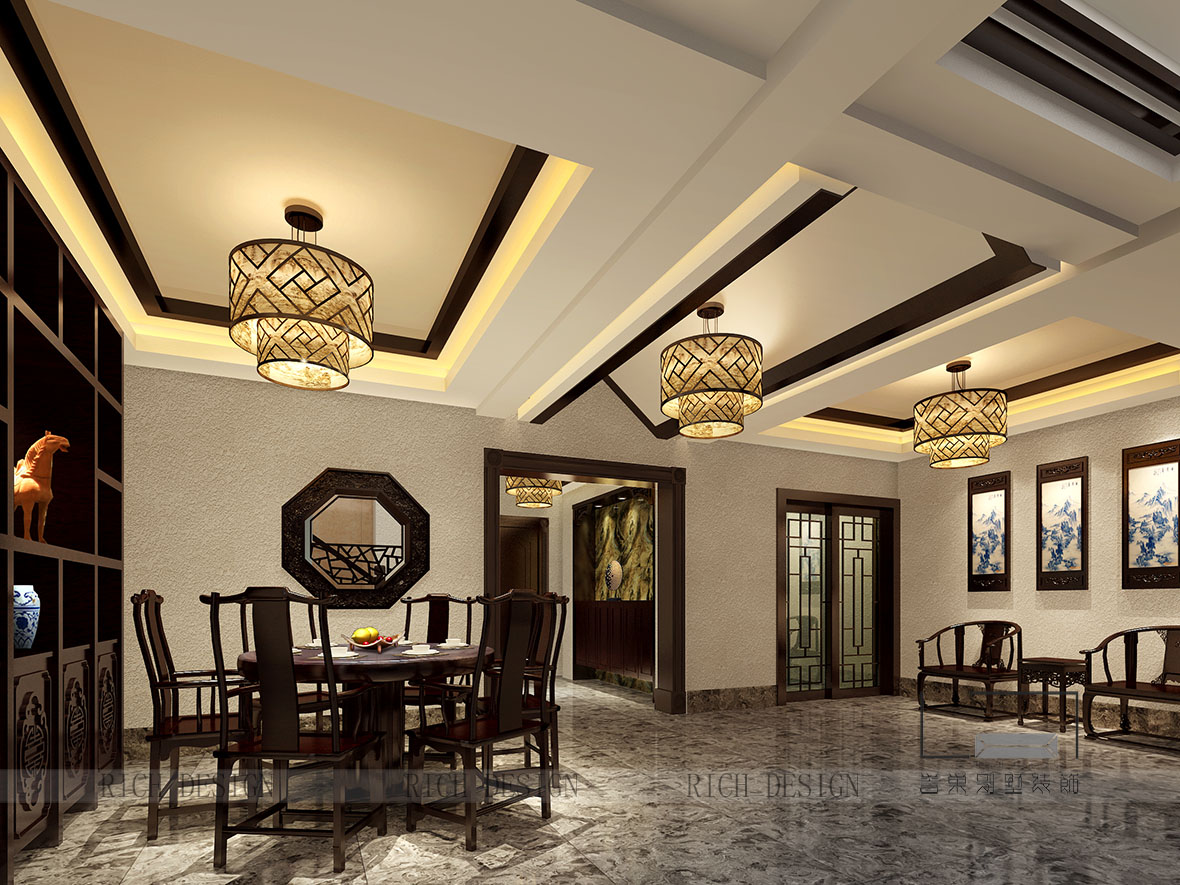 別墅裝修中式餐廳效果圖 別墅裝修中式餐廳效果圖
