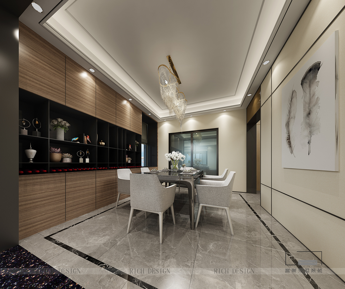 博林天瑞別墅餐廳裝修設(shè)計 博林天瑞別墅餐廳裝修設(shè)計角度效果圖