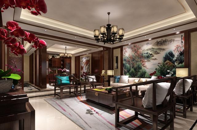 別墅中式客廳裝修 別墅中式客廳裝修欣賞圖