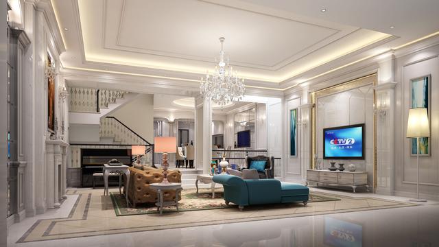別墅歐式客廳裝修 別墅歐式客廳裝修欣賞圖