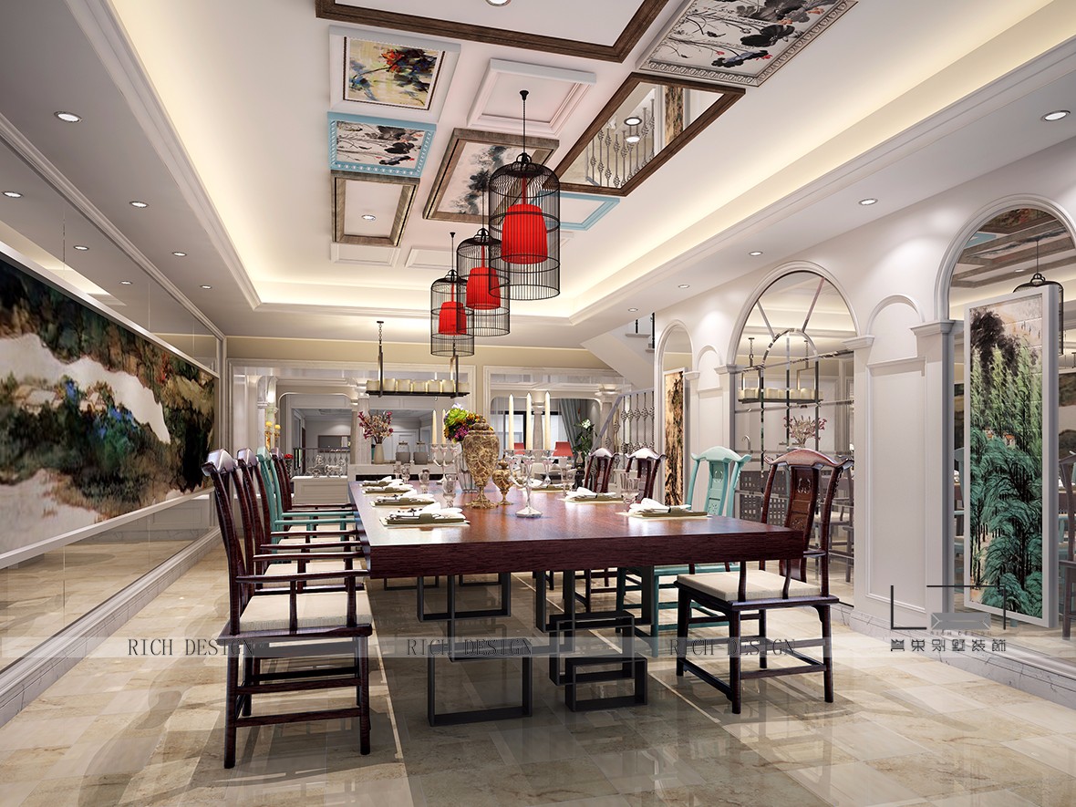 曦城二期別墅裝修地下室品酒區(qū) 曦城二期別墅裝修餐廳效果圖