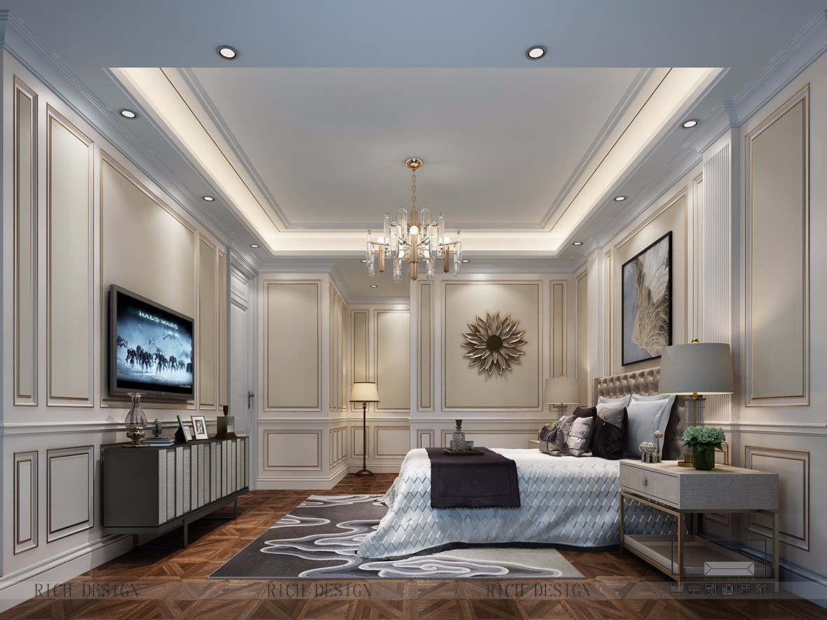 壹方中心現(xiàn)代別墅裝飾主臥 壹方中心現(xiàn)代別墅裝飾臥室效果圖