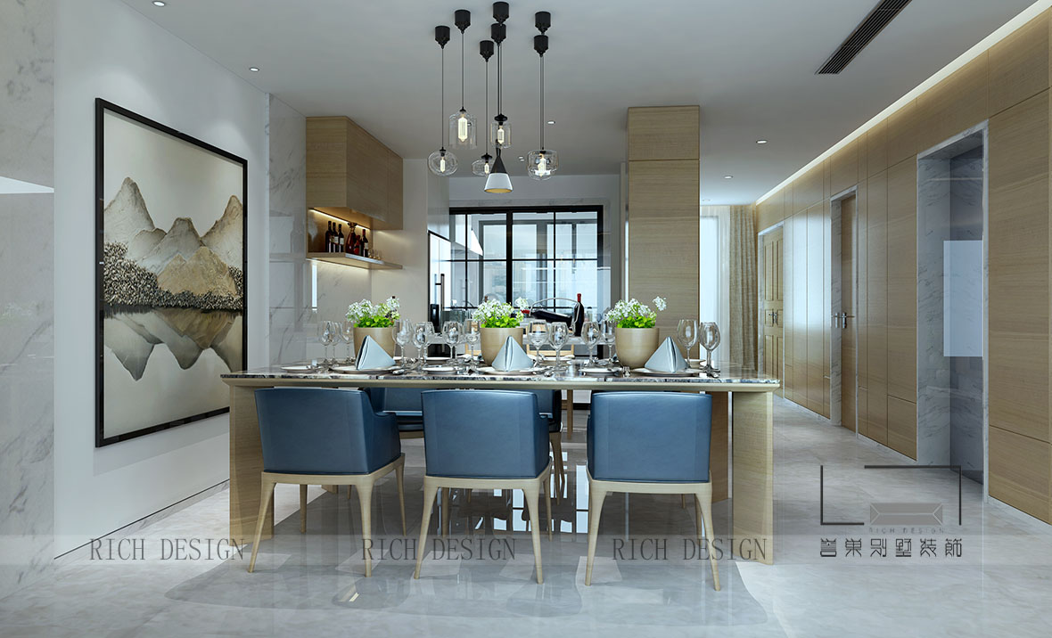 熙園別墅現(xiàn)代餐廳裝修效果圖 熙園別墅現(xiàn)代餐廳裝修效果圖