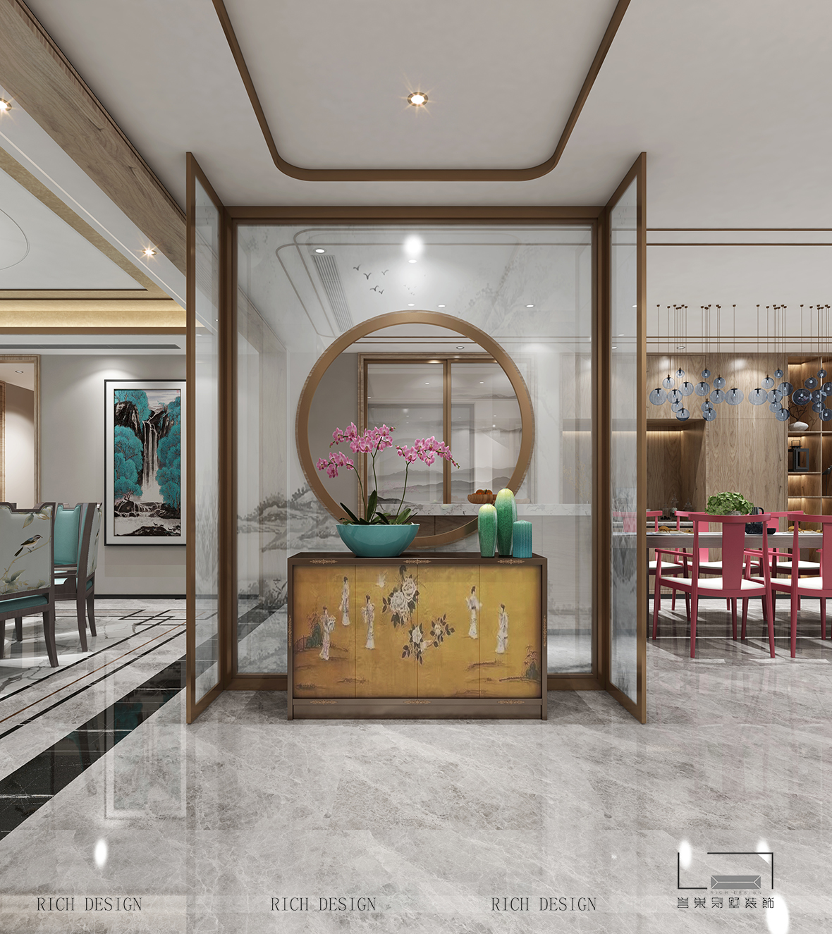 拾樂(lè)府中式別墅玄關(guān)裝修效果圖 拾樂(lè)府中式別墅玄關(guān)裝修效果圖